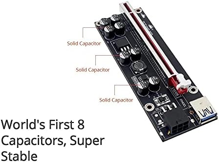 Конектори 1/6pc ver009s плус PCI -E Riser картичка PCI Express 1x до 16x USB 3.0 кабел SATA до 6PIN конектор за графичка видео картичка -