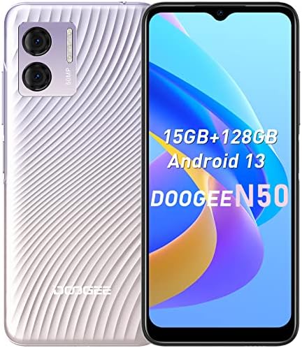 Doogee N50 мобилни телефони SIM бесплатно отклучени, Android 13 телефони, 6,52 FHD паметен телефон 15 GB RAM+128 GB ROM, Octa Core,