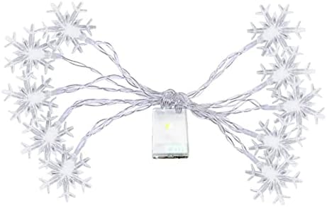 BSXGSE 2M 10 LED секогаш вклучено или трепкајќи Божиќна снегулка, светло низа, зимска декоративна светлина жица, снегулка, светла жица за жици