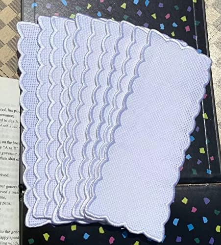 10 парчиња чисто бело везење означена книга за да се вкрсти бод, празен обележувач за вкрстени бод за DIY