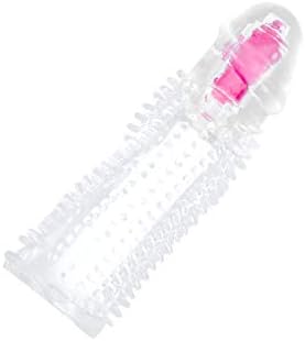 Галпада Транспарентен кондом експандер вибрации одложување на ракав прстен за ракави за подобрување на ракавите за додавање на ракави за возрасни играчки за мажи
