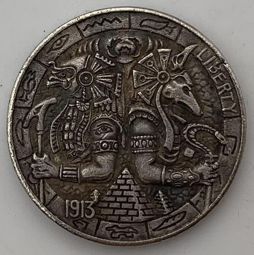 1913 Скитник Монета Антички Бакар Стариот Сребрен Комеморативен Монета Колекција 20мм Сребро Долар Монета Музички Инструмент Медал