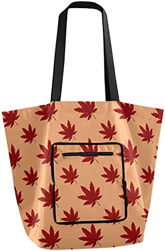Есенски есенски лисја Среќни Денот на благодарноста, преклопено рамо торбичка торба за еднократна употреба на намирници, тешка школа торба торба за шопинг за патн?