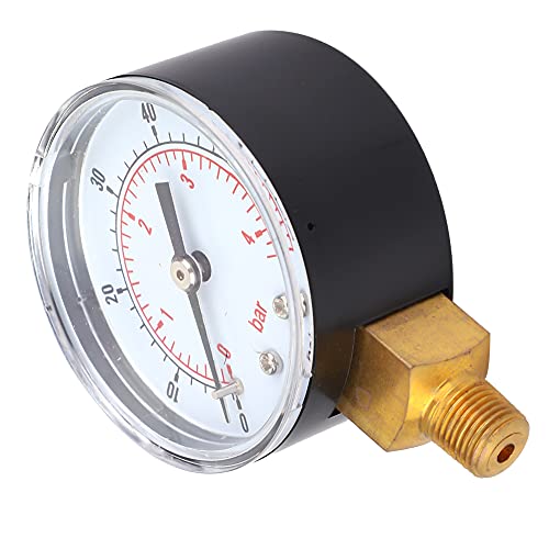 Мерач на притисок, 50мм бирање 1/8 BSPT дно за поврзување Мерач на притисок за гас на нафта во вода, 0-300psi 0-20BAR Алатка за мерење на притисок