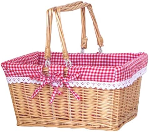 Кабилок плетен пикник корпа празна корпа за подароци врба ткаена велигденска јајца бонбони за складирање на овошје Организатор за играчки