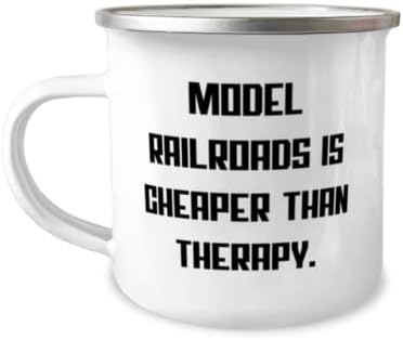 Моделот Железници е Поевтин од Терапијата. Модел Железници 12oz Кампер Кригла, Еп Модел Железници Подароци, За Пријатели, Модел возови,