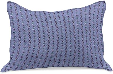 Ambesonne цветни плетени ватенка перници, процветани букетни линии со боемски инспирации во вертикален редослед, стандардна обвивка за перница со големина на кралот з?