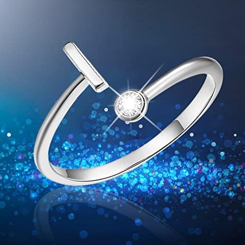 2023 Нови модерни позлатени сребрени отворени букви со дијамантски прилагодливи прстени дами накит тинејџери накит