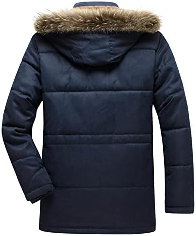 Мажи лесни пакувања со јакни со пуфери палта зимски ватирани јакна за патенти на палто со палта од темно сина боја темно сина боја