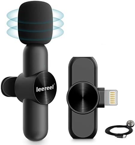Безжичен Лавалиер Микрофон за iPhone iPad, Leereel Plug-Play Безжичен Ревер Микрофон За Снимање Tiktok YouTube Live Stream-3 Намалување На