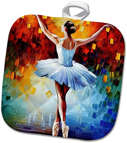 3drose балет дигитална уметност - балерина танцување en pointes. Малку лебед. - Potholders
