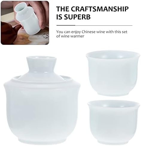 Saki Decanter 1 Поставете керамички поставени чаши со потопол кинески јапонски стил топол или ладен за оддавање сет Охоко што служи чаши