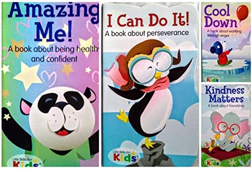 Lifeивотни вештини за деца: Неверојатни мене!, Олади, можам да го сторам тоа! & Kindубезност е поставена од 4 книги од табла