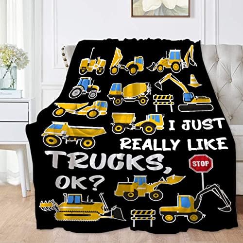 Само што навистина ми се допаѓаат камиони ќебе за момчиња мали деца меки камиони фрлаат ќебе за креветчиња за каучи трактори трактори