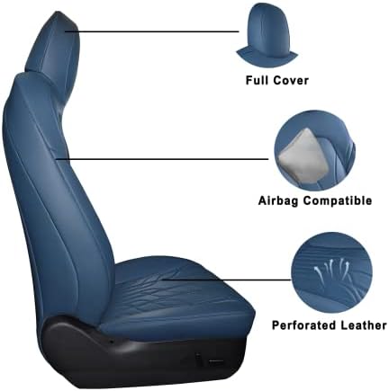 Ажурирање на Huidasource Tesla Model y Seat Covers, целосна покриеност водоотпорна кожа Tesla Car Seat Cover, заштитен заштитник за перничиња
