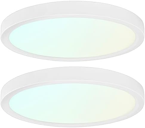Luxrite 7 инчи LED Flush Flush Mount Filing Filing Filing, 15W, 3 избор на боја 3000K | 4000k | 5000k, 900 лумени, затемнето светло