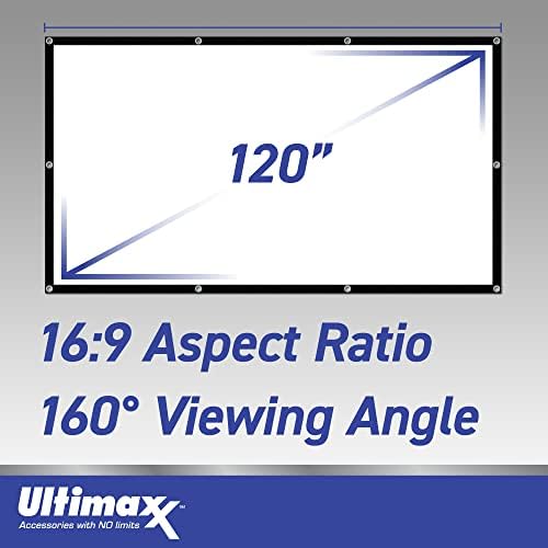Ultimaxx 120 инчи бел преклопен преносен проектор екран на употреба на отворено затворен за филмови, театарска забава во кино и канцелариски