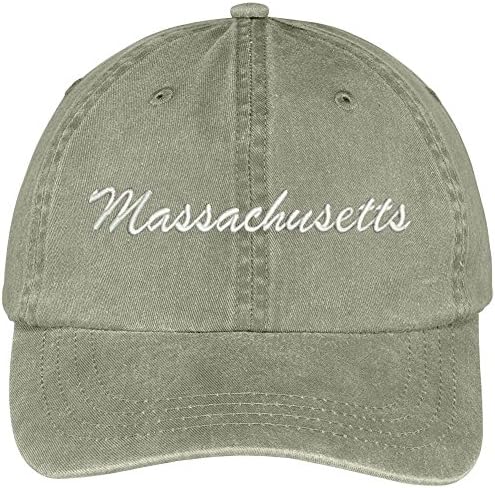 Трендовски продавница за облека во Масачусетс, везена памучна капаче за прилагодување на низок профил