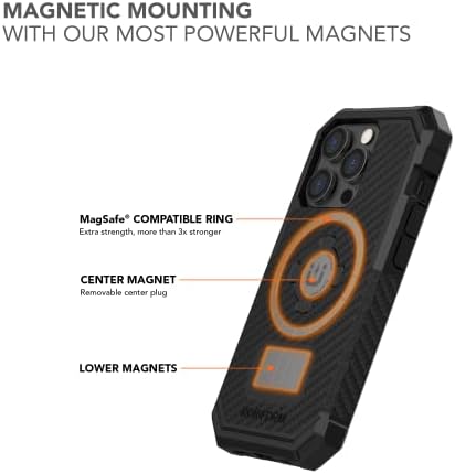 Rokform - iPhone 14 Про Двојна Магнет &засилувач; MagSafe Компатибилен Солиден Случај + 2-Пакет Екран Заштитник Комплет