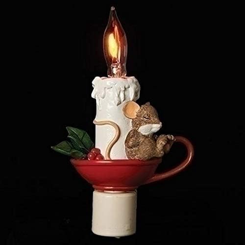 Римски глушец за спиење од страна на свеќите од 7 инчи од смола од смола, приклучок за празник, ноќно светло, разнобојно, разнобојно, разнобојно