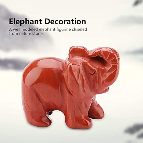 Ftvogue природен камен слон фигура Jade врежан среќен слон за вештачки украс за дома
