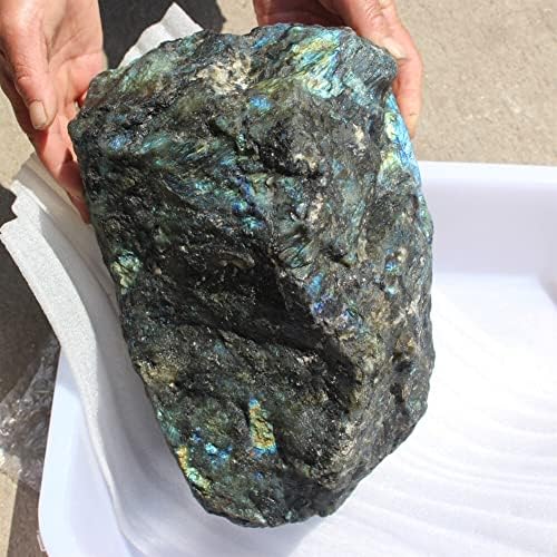 Госу Чакра лабрадорит 14,5 килограми сино злато природно лабрадорит Месечина Ишихара стаклена камена крема до месечината Ишихара руда карпа