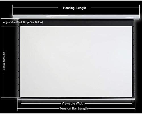 LMMDDP 16: 9 4K моторизиран затегнат проектор екран на црна кристална алт за проекција за вашиот матечен театар
