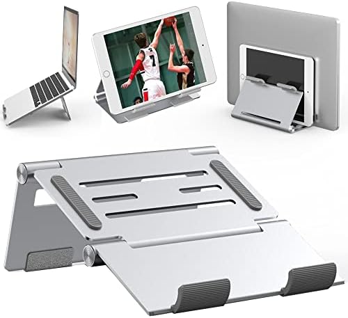 Вертикален држач за држач за лаптоп, прилагодлив MacBook Stand за биро, преносни додатоци за монтирање на лаптоп, одговара на сите
