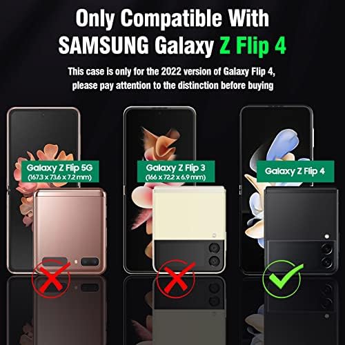 CENMASO Тенок Случај За Samsung Galaxy Z Flip 4 Случај, Galaxy Z Flip 4 Случај Огледало Тврд КОМПЈУТЕР Нелизгачки Заштитен Браник Отпорен