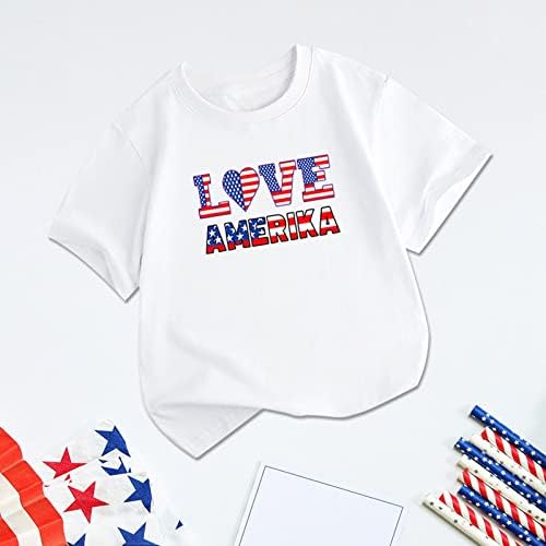 Летна детска маица Денот на независност Денот на краткиот ракав за деца за деца и девојчиња за девојчиња облека за девојчиња
