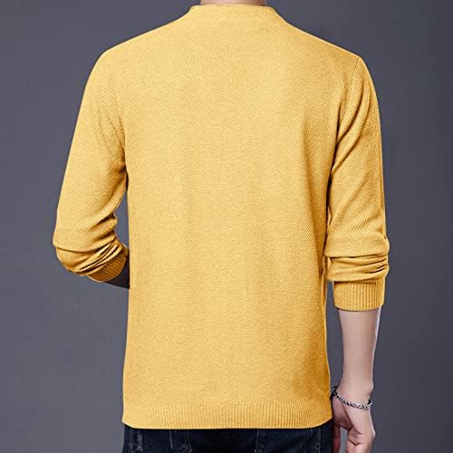 Менс модна лежерна плетена предиво со коприва со долги ракави џемпер кардиганска јакна Менско копче со долго копче нагоре џемпер