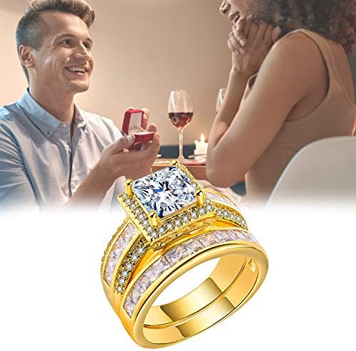 Женски прстени женски ветувачки прстени моден прекрасен венчален прстен за женски накит подарок симулиран прстен за ангажман на дијамоник
