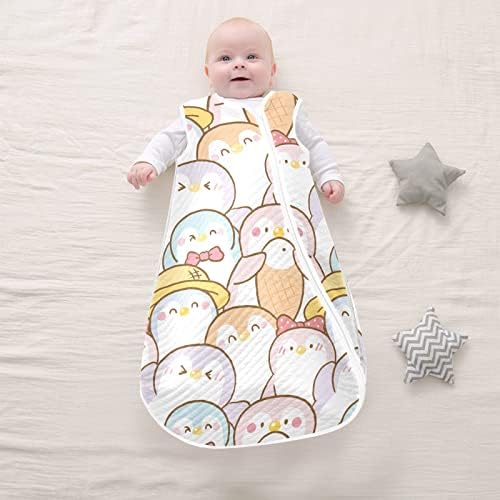 VVFELIXL вреќа за спиење за новородени бебиња - слатки пингвини бебешки носење ќебе - торба за спиење на транзиција за новороденче - костум за
