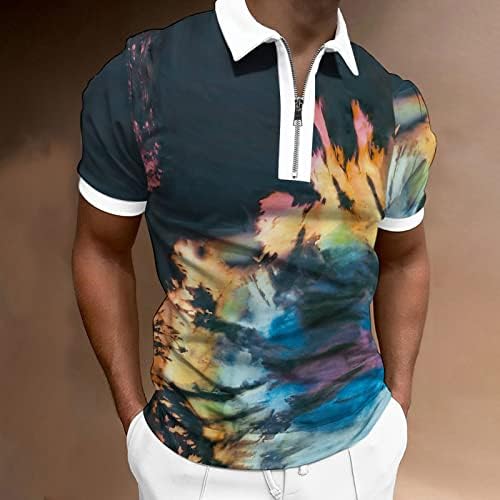 Ubst 2022 Нови кошули за машка поло, летни кратки ракави патенти со врвови на врвовите на обичниот истегнување на Хенли Поврат за голф-маици за
