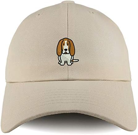 Трендовски продавница за облека Basset hound куче извезено со низок профил мека памучна тато капа капа