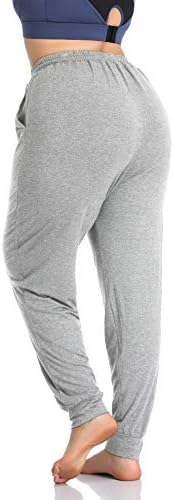 Zerdocean Womensенски плус големина Обичен салон за јога панталони удобни опуштени џогери панталони со џебови со џебови