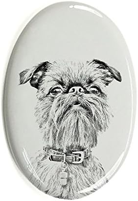 Грифон, овална надгробна плоча од керамичка плочка со слика на куче