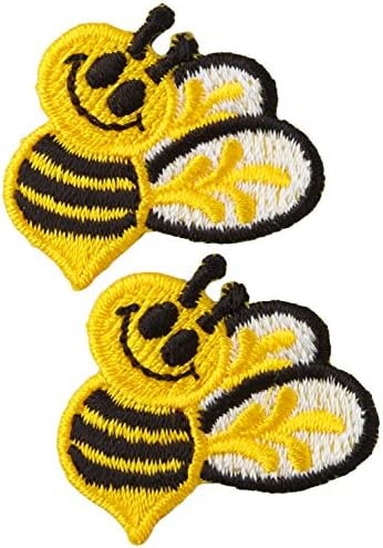 Едноставноста на бумната пчела Апликација ИРОН на закрпи, 2 парчиња, 1 x 1,5