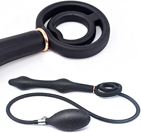 tatabanman надувување на анален приклучок за анален силиконски приклучок за одвојување на задник, црна боја, црна