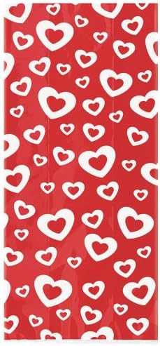Срца аферални кеси за целофан - 11 x 5, црвена, 20 парчиња