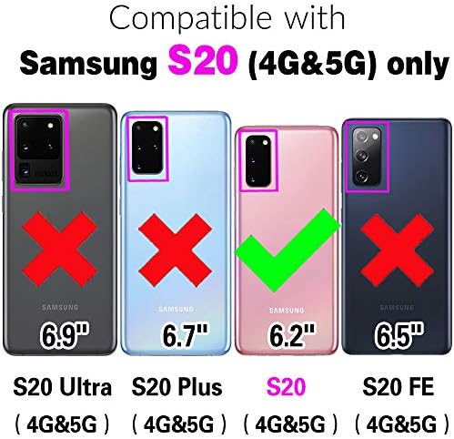Asuwish Телефон Случај За Samsung Galaxy S20 5G 6.2 Инчен Паричник Покритие Со Калено Стакло Заштитник На Екранот И Држач За Картички Стојат