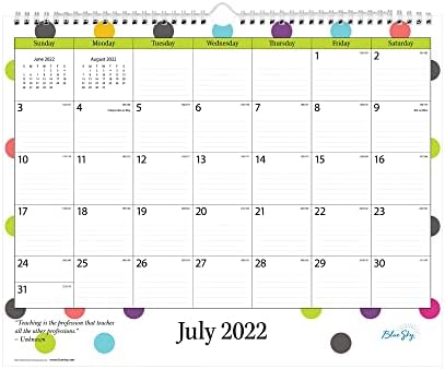 Сино Небо 2022-2023 Академска Година Наставник Месечен Ѕиден Календар, 15 х 12, Жица, Владеени Блокови, Точки
