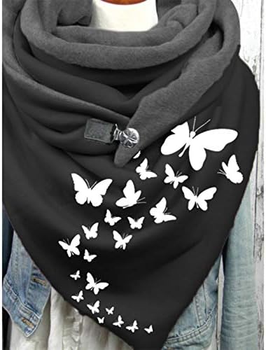 Женска шамија за зимска пеперутка глуварче печатени шамии модни ретро шалови густа кукавица пријатна топла тока шал обвивка