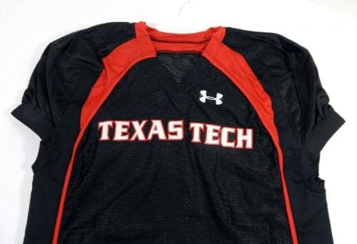2010 Texas Tech Tech Red Raiders Blank Game издаде Black Jersey 46 DP47982 - Користена игра на колеџ