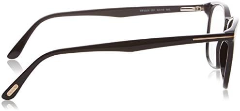 Очила за очила Том Форд FT 5505 001 Сјајно црно, розово злато „Т“ лого, 52-19-145
