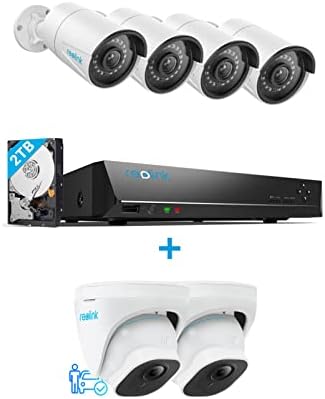 Reolink 5MP POE Security Camera Camera Bunder, 6PCS 5MP Smart Human/Recovertion Decection POE камери, камери со куршуми, Dome IP