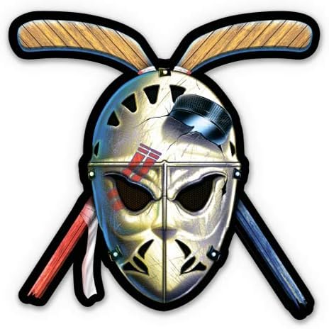 GT графички хокеј маска вкрстена стапчиња Ретро гроздобер стил - водоотпорна декларација на налепница винил