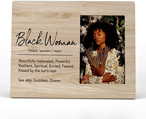 Фондканион Црна жена Дефиниција Инспиративен цитат со слика на слика, модерна афроамериканска жена уметничка слика рамки, подароци за жени