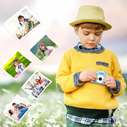 Дигитална Камера За Деца, Целосна боја 2.0 Лцд Дисплеј Мини Камера HD 8 Мегапикселна Детска Спортска Камера, СО 32gb SD Картичка-Сина, Божиќни