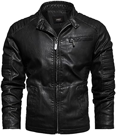 Uofoco преголема излегување од зимски палта мажи обични долги ракави јакна лапел топло руно удобно копчиња цврсто палто со цврсто